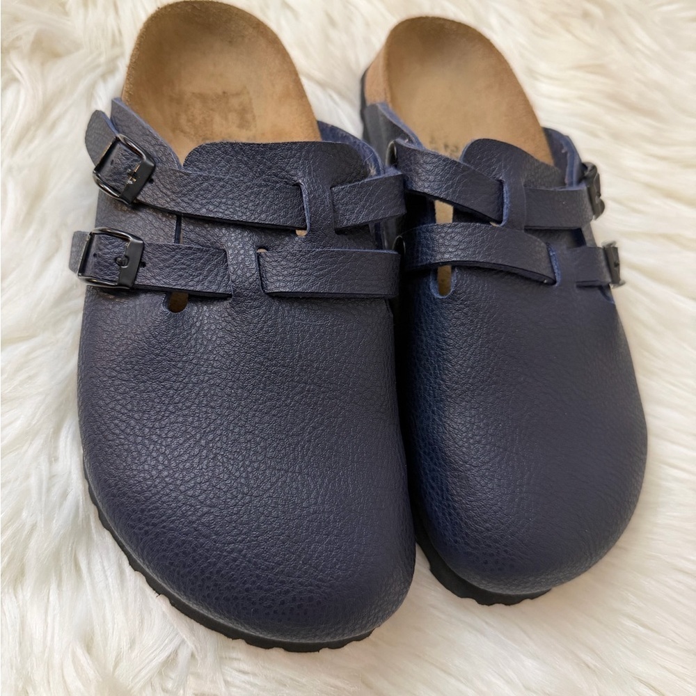 Birkenstock Dark Blue Leather Footwear - Picture 2 of 14